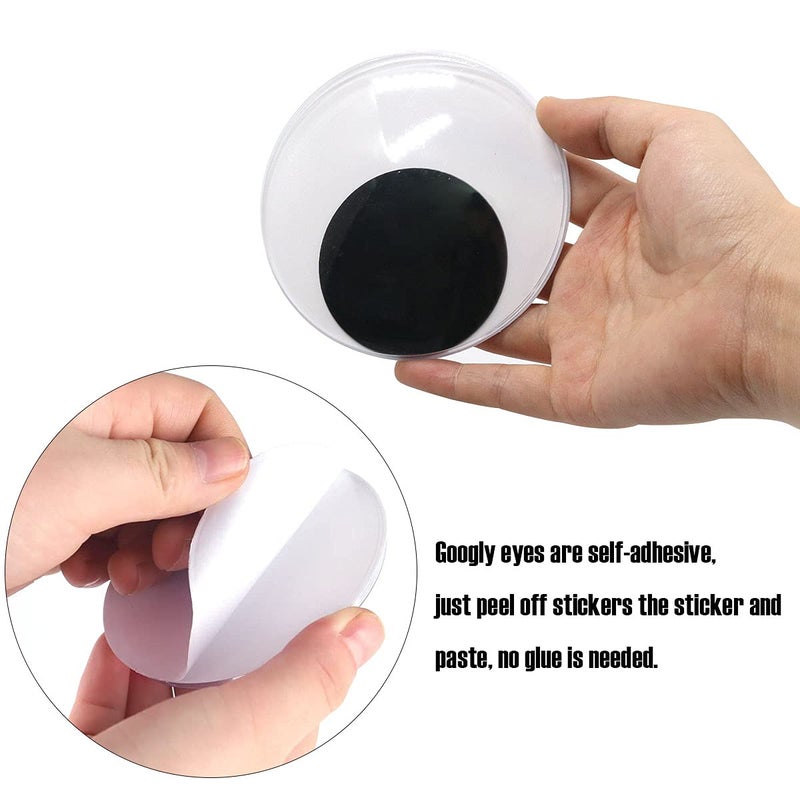 FKEYTO Wiggle Googly Eyes with Self Adhesive Large Black Plastic Eyes for Crafts (2 Inch 3 Inch 4 Inch) - Image 3